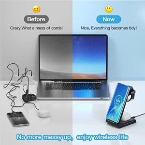Wireless Charger for Samsung, 3 in 1 Charging Station/Dock for Galaxy Phone/Watch/Buds,Z Flip4/3 S23/22/21/20/Note 20/10, for Galaxy Watch 4/3/Active/2/1, Buds+/Live(Not for Watch 5/Pro)