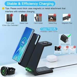 Wireless Charger for Samsung, 3 in 1 Charging Station/Dock for Galaxy Phone/Watch/Buds,Z Flip4/3 S23/22/21/20/Note 20/10, for Galaxy Watch 4/3/Active/2/1, Buds+/Live(Not for Watch 5/Pro)