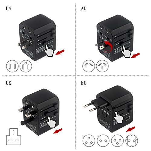 European Travel Plug Adapter, hyleton Worldwide Travel Adapter, 4 USB Ports with 5.6A High Speed Charger and 1 3.0A Type C International Wall Charger All in One Universal Adaptor