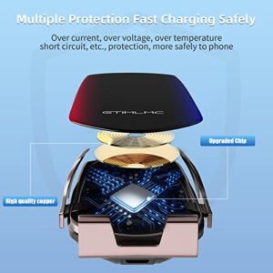 GTIMLMC Wireless Car Charger Vent Mount Qi 15W Fast Charging 360° Rotating Auto Clamping Phone Holder Suitable for iPhone 13/12/11/ Pro/Max/X/XS/XR/8/8P Samsung S22/S21 +/S20/S10/S9/S8/Note 20/10/9/8