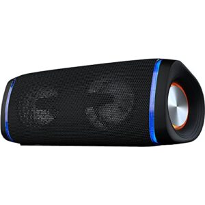 eduplink bluetooth speaker, 40w powerful volume, deep bass, ip67 waterproof, tws pairing, 15 hours playtime, tf and usb slots, charge out, outdoor triangle design (black)
