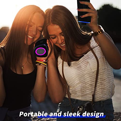 EDUPLINK Bluetooth Speaker, 40W Powerful Volume, Deep Bass, IP67 Waterproof, TWS Pairing, 15 Hours Playtime, TF and USB Slots, Charge Out, Outdoor Triangle Design (Black)