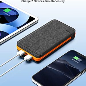 A ADDTOP Solar Charger Power Bank - 25000mAh Portable Solar Phone Charger with 4 Solar Panels & Dual 2.1A USB A Outputs External Battery Pack for Phones Tablets Outdoor Camping