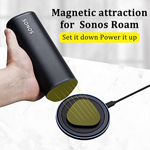 KU XIU Magnetic Wireless Charger Compatible with Sonos Roam, Power Up Charging Dock, Portable Bluetooth Speaker Charging Pad (No AC Adapter)