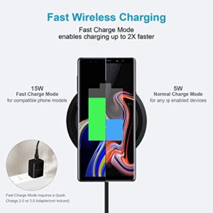 15W Fast Qi Wireless Charging Pad for Samsung Galaxy S23 Ultra S23+ S23 S22 Ultra S22 S21 FE S20 S10 S9 S8 Plus, Wireless Phone Charger Station for Pixel 7/7 Pro/6/5/4/3 XL, iPhone 14 13 12 11 Pro Max