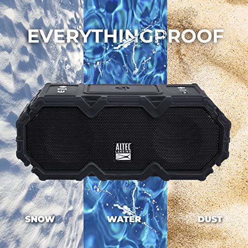 Altec Lansing LifeJacket Jolt - Waterproof Bluetooth Speaker, Durable & Portable Speaker with Qi Wireless Charging and Voice Assistant, Black w/Lights