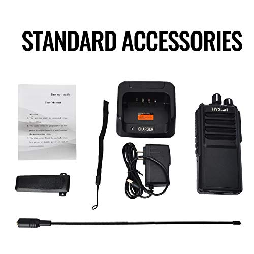 HYS 25Watt Super Long Range Handheld 16Channel 400-480Mhz UHF 4000mAh Battery Walkie-Talkie Two-Way Radio (2Pack of TC-H25W Black)