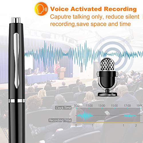 64GB Digital Voice Recorder - Voice Activated Recorder with Playback, Audio Recording Device for Lectures Meetings, USB Dictaphone Sound