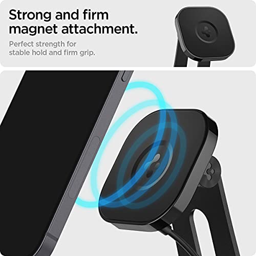 Spigen OneTap Pro (MagFit) Designed for Magsafe Stand Wireless Charger Stand Compatible with iPhone 14, iPhone 13, iPhone 12 Models, AirPod Pro, AirPod Pro 2, AirPod 3 Stand - Black