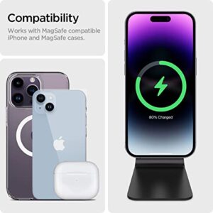 Spigen OneTap Pro (MagFit) Designed for Magsafe Stand Wireless Charger Stand Compatible with iPhone 14, iPhone 13, iPhone 12 Models, AirPod Pro, AirPod Pro 2, AirPod 3 Stand - Black