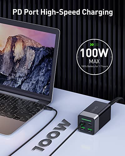 120W USB C Charger, LDNIO 4 Ports GaN III Fast Desktop Charger with 2 USB-C +2 USB-A, PD 100W Power Adapter for MacBook Pro/Air, iPad, iPhone 14/14 Pro Max/14 Plus, Galaxy 22/21, Steam Deck and More