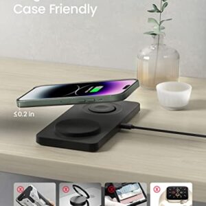 Magnetic Wireless Charging Pad, GEEKERA 2 in 1 Magnetic Wireless Charger for Apple, Compatible with iPhone 14/13/12 Series, Apple Watch Ultra/8/7/6/SE/5/4/3, AirPods 3/Pro 2 (ONLY for Apple Products)