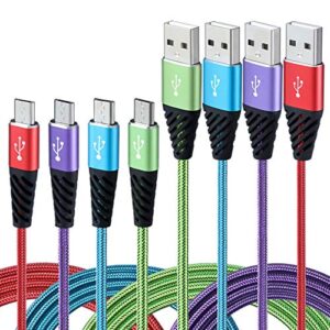 android charger cable fast charge,nylon braided micro usb cable 10ft [4-pack] fast charging cord compatible with samsung charger,galaxy s6 s7 edge j3 j7,lg,htc,motorola,sony,xbox one,ps4,bynccea
