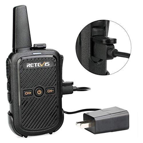 Retevis RT15 Walkie Talkies Rechargeable Long Range, Mini 2 Way Radios, USB Fast Charging, Hands-Free, for Restaurant Retail Healthcare(10 Pack)