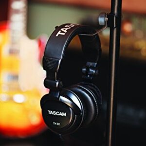 Tascam TH-02 Closed Back Studio Headphones, Black