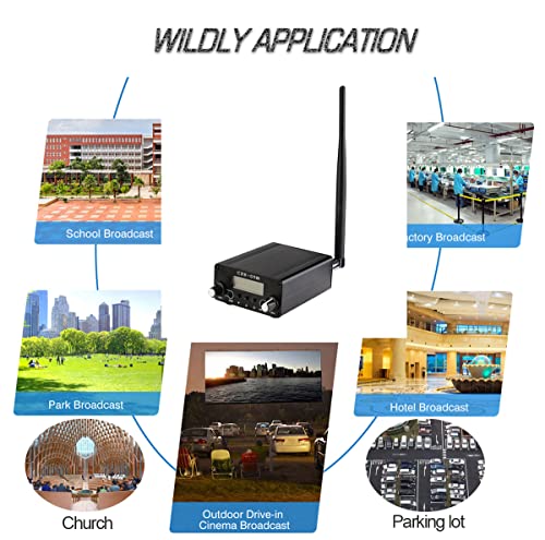 Fm Transmitter, Stereo Transmitters for Church Parking Lot Drive-in Home Supermarket Conference Factory Lights Show