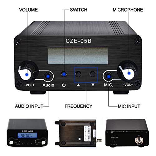 Fm Transmitter, Stereo Transmitters for Church Parking Lot Drive-in Home Supermarket Conference Factory Lights Show