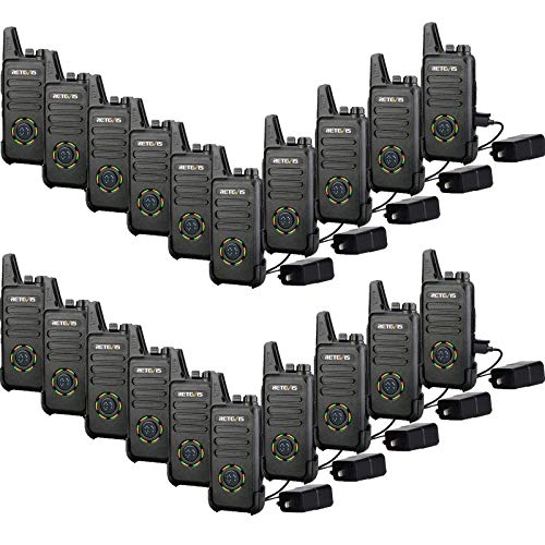 Retevis RT22S 2 Way Radios, Portable and Mini Walkie Talkies for Adults, Channel Display, Hands Free Two Way Radios Rechargeable for Daycare Business Warehouse Retail Church(20 Pack)