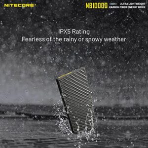 Nitecore NB10000 GEN II Ultra-Slim 10000mAh Quick-Charge Power Bank with USB and USB-C Dual Outputs and Cables for Phones, Headlamps LifeMods Bundled with a Mini Multi-Tool Keychain COB Flashlight