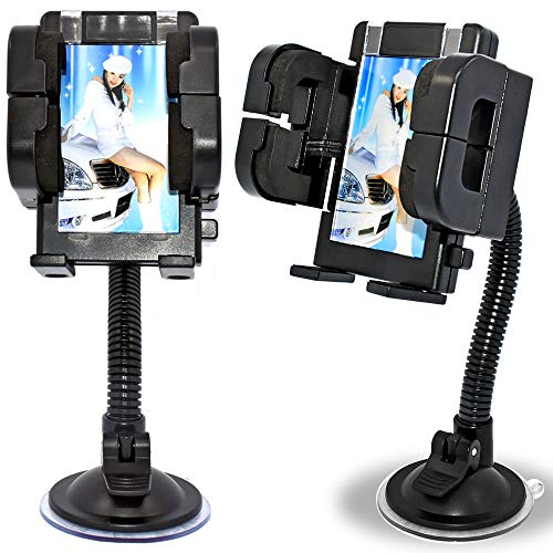 NEM Universal 3-in-1 Car Cell Phone Holder, Windshield Long Arm Phone Holder, Dashboard, Air Vent, Stand with Photo Frame for iPhone 12/11/X/8/7/7P/6s/6P/5S,Galaxy S5/S6/S7/S8/S9,Google,LG,Huawei