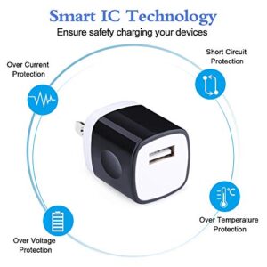 Wall Charger Cube, USB Plugs 10Pack, HOOTEK 1A/5V Single Port USB Charger Wall Plug Fast Charging Block Cube Box Adapter for iPhone 14/13/12 Pro Max/11/XS/XR/X/8 Plus/SE, Samsung Galaxy, LG, HTC, Moto