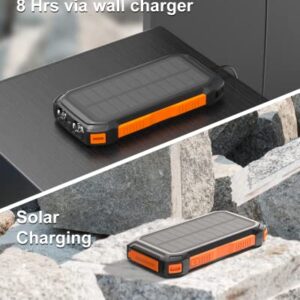 Solar Charger 26800mAh Power Bank: Hiluckey 3A USB C Fast Charging Portable Phone Charger Camping External Battery Pack with 3 Outputs for iPhone Samsung Tablet