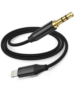 wahbite lightning to 3.5mm audio cable compatible with iphone 14/13/12/11/xr/xs/x/8/7/6 plus/se 2, ipad