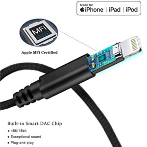 Wahbite Lightning to 3.5mm Audio Cable Compatible with iPhone 14/13/12/11/XR/XS/X/8/7/6 Plus/SE 2, iPad