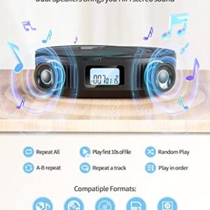 CD Player Portable, FELEMAN Upgraded 2 in 1 Portable CD Player & Bluetooth Speaker, Rechargeable Boombox CD Player for Car/Home with Remote Control, FM Radio, Support AUX/USB, Headphone Jack