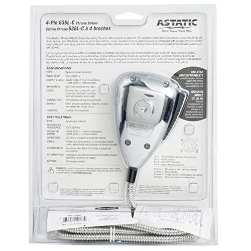 ASTATIC 302-10187 4-Pin Noise-Cancelling Microphone (Chrome)