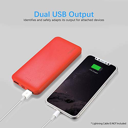 Miady 3-Pack 10000mAh Dual USB Portable Charger, Fast Charging Power Bank with USB C Input, Backup Charger for iPhone X, Galaxy S9, Pixel 3 and etc