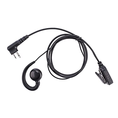 POFENAL RDM2070D CLS1110 CLS1410 Single-Wire Walkie Talkie Earpiece Compatible for Motorola CP200 GP2000 XU1100 PRO1150 MU12 Radio with PTT Mic Headset (C-Shaped)