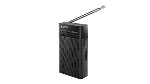 Sony ICFP27 Portable AM/FM Radio (Black) with Headphones and Accessory Bundle (3 Items)