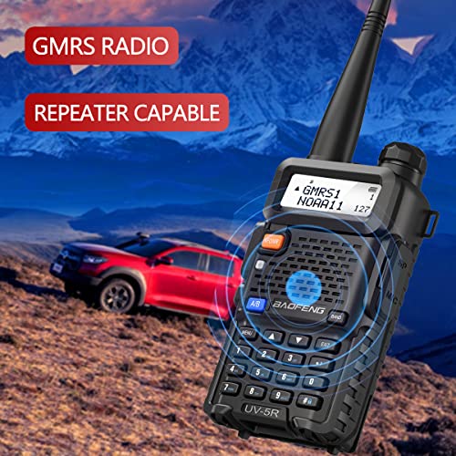 Baofeng UV-5R GMRS Radio Handheld Outdoors Long Range Two Way Radio Rechargeable(Upgrade of Baofeng UV-5R), NOAA Weather Radio Walkie Talkie for Adults