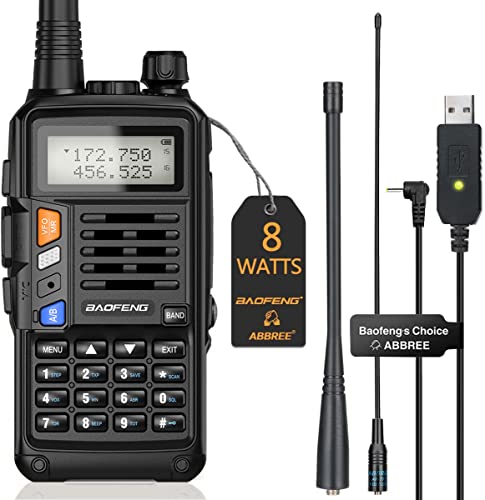 BaoFeng UV-S9 Plus 8W High Power 2200mAh Large Battery Tri-Power Portable Two-Way Radio with 15.1Inch 771 Antenna