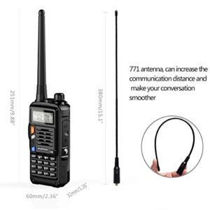 BaoFeng UV-S9 Plus 8W High Power 2200mAh Large Battery Tri-Power Portable Two-Way Radio with 15.1Inch 771 Antenna