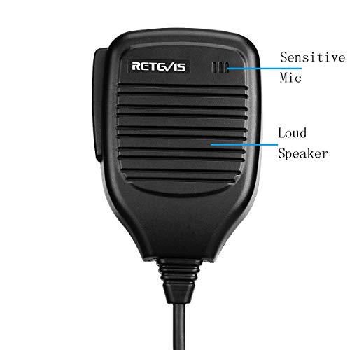 Retevis HK001 2 Pin Speaker Mic Walkie Talkies Microphone for Arcshell AR-5 Baofeng UV-5R BF-888S Retevis H-777 RT21 RT22 RT27 Two Way Radios (10 Packs, Black)