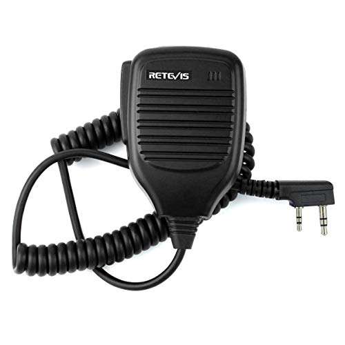 Retevis HK001 2 Pin Speaker Mic Walkie Talkies Microphone for Arcshell AR-5 Baofeng UV-5R BF-888S Retevis H-777 RT21 RT22 RT27 Two Way Radios (10 Packs, Black)