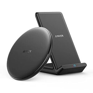 Anker Wireless Chargers Bundle, PowerWave Pad & Stand Upgraded, Qi-Certified, Fast Charging iPhone 12, 12 Mini, 12 Pro, Max, SE, 11, 11 Pro, 11 Pro Max, Xs Max, Galaxy S20, Note 10 (No AC Adapter)