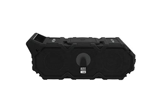 Altec Lansing LifeJacket XL Jolt with Lights, Built In Qi Wireless Charger, Waterproof, Snowproof, Shockproof and it Floats in Water, Up to 20 Hour Battery Life, Black