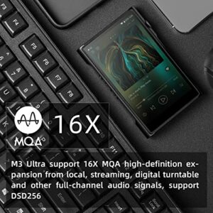 SHANLING M3 Ultra MP3/MP4 Player,Portable Hi-Res Bluetooth Audio Player,4.2inch LCD Touch Screen|MQA 16X|2.4G/5G|3500mAh| 3+32GB+2TB Scalable|Android 10|Dual ES9219C DAC/AMP|3.5mm&4.4mm Output (Black)