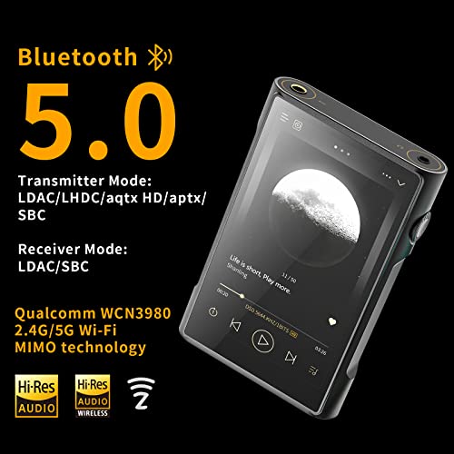 SHANLING M3 Ultra MP3/MP4 Player,Portable Hi-Res Bluetooth Audio Player,4.2inch LCD Touch Screen|MQA 16X|2.4G/5G|3500mAh| 3+32GB+2TB Scalable|Android 10|Dual ES9219C DAC/AMP|3.5mm&4.4mm Output (Black)