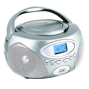 hannlomax hx-311cd portable cd/mp3 boombox, pll am/fm radio, usb port for mp3 playback, aux-in, lcd display, ac/dc power source (silver)