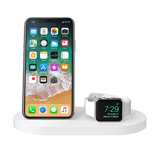 Belkin 3-In-1 Wireless Charging Station - Fast Wireless Charging For Apple Iphone 14, Iphone 13 & Iphone 12 Series & Apple Watch (All Series) - With Additional USB A Port For Multiple Devices (White)