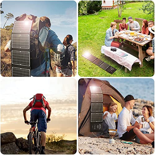 ELECAENTA 30W Solar Panel Charger with 3 USB Ports, PD 18W USB C Fast Charging, IPX5 Waterproof, Foldable Portable ETFE Solar Charger for iPhone, iPad, Samsung Galaxy, LG and Camping Backpacking