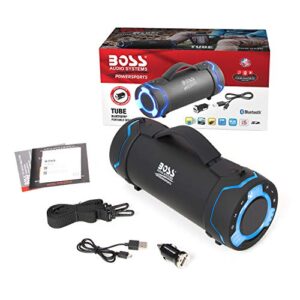 BOSS Audio Systems Tube Portable Weatherproof Bluetooth Stereo Speaker - 3-Inch, Full Range, Tweeters, 8 Hours of Play Time, Sold Individually