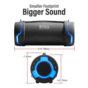 BOSS Audio Systems Tube Portable Weatherproof Bluetooth Stereo Speaker - 3-Inch, Full Range, Tweeters, 8 Hours of Play Time, Sold Individually