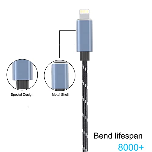 Lightning to Dual 6.35mm 1/4" TS Mono Stereo Y-Cable Splitter Lightning to Dual 1/4 inch Audio Cable Compatible for iPhone12/11/X/XS/XR/8/7/iPad,Amplifier, Speaker, Headphone, Mixing Console 3.3FT