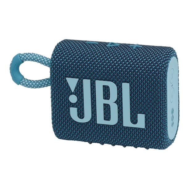 JBL GO 3 Waterproof Ultra Portable Bluetooth Speaker Bundle with Megen Hardshell Case (Blue)