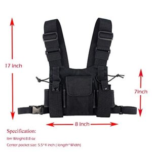 Croogo Universal Hands Free Radio Front Pack Pouch Hiphop Bag Chest Rig Vest Bag Harness Bag Two Way Radio Walkie Talkie Vest